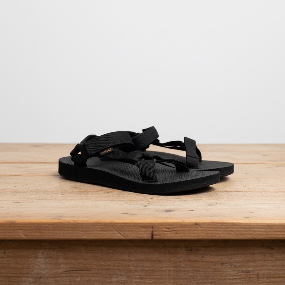 Teva Original Universal Black Recycled Webbing Sport Sandals Womens 8 Mens 6 39